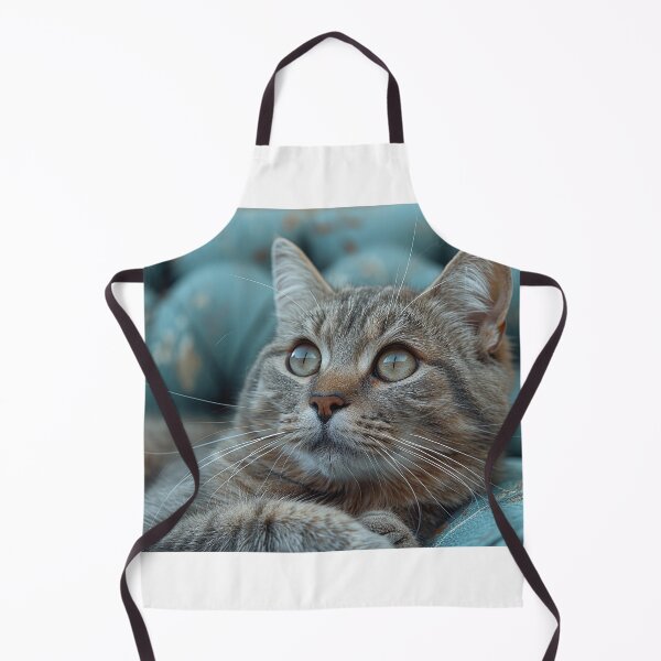 Item preview, Charming Grey Parlour Cat with Cyan Accents - Contemporary and Trendy designed and sold by Shirtastically.