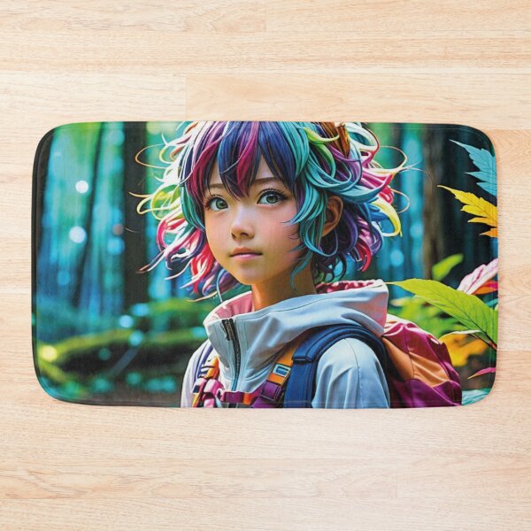 Item preview, Colorful hair girl in an enchanted forest designed and sold by ninabynina.