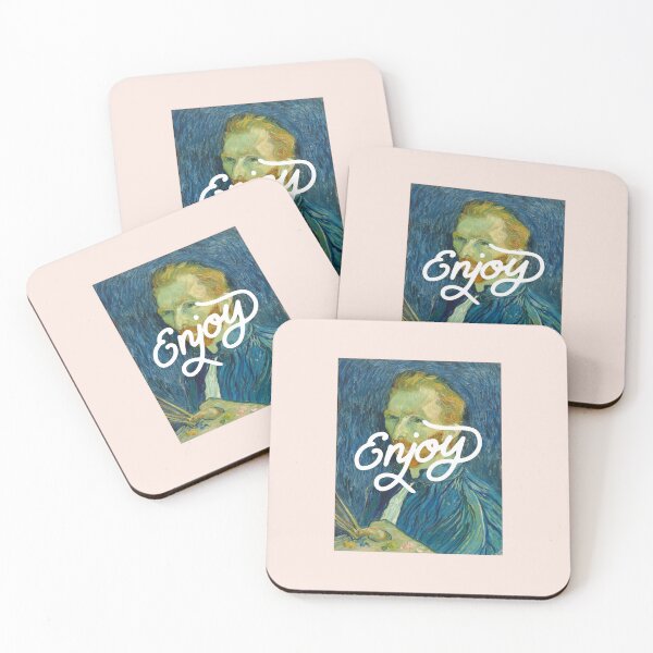 Item preview, Enjoy | Van Gogh's Self-Portraits Painting | Pastel Pink Background designed and sold by RM-Journey.