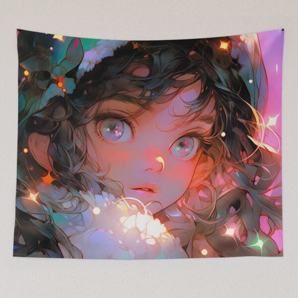 Item preview, Dreamy Winter Nocturne Wonder Anime Girl designed and sold by bubblegoth.