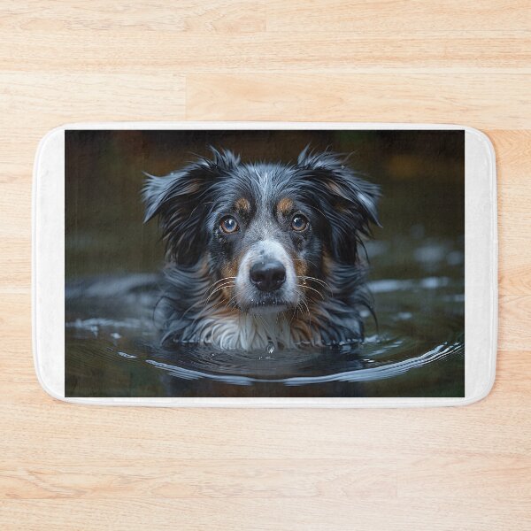 Item preview, Adorable Dog at the Tranquil Lake with Indigo-Cobalt Reflections designed and sold by Shirtastically.