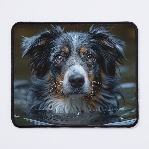 Item preview, Adorable Dog at the Tranquil Lake with Indigo-Cobalt Reflections designed and sold by Shirtastically.