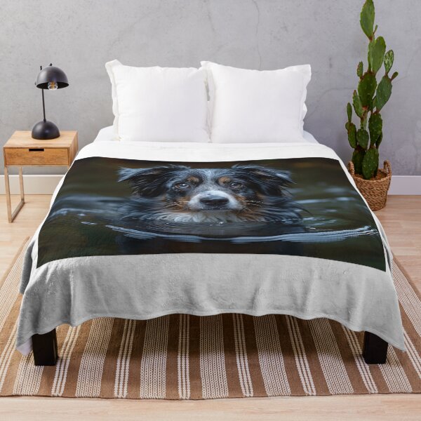 Item preview, Adorable Dog at the Tranquil Lake with Indigo-Cobalt Reflections designed and sold by Shirtastically.
