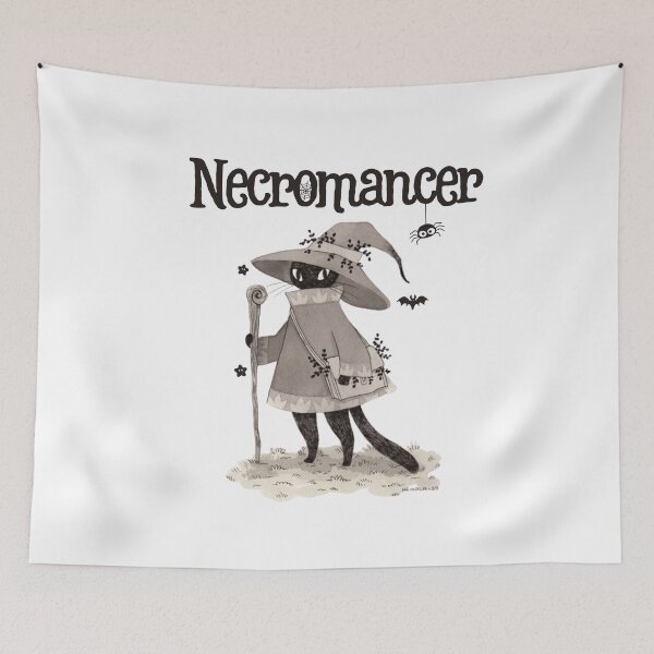 Item preview, Cat Necromancer Nekomancer Kawaii black cat Goth cat Wizard   designed and sold by Manara  -Art.