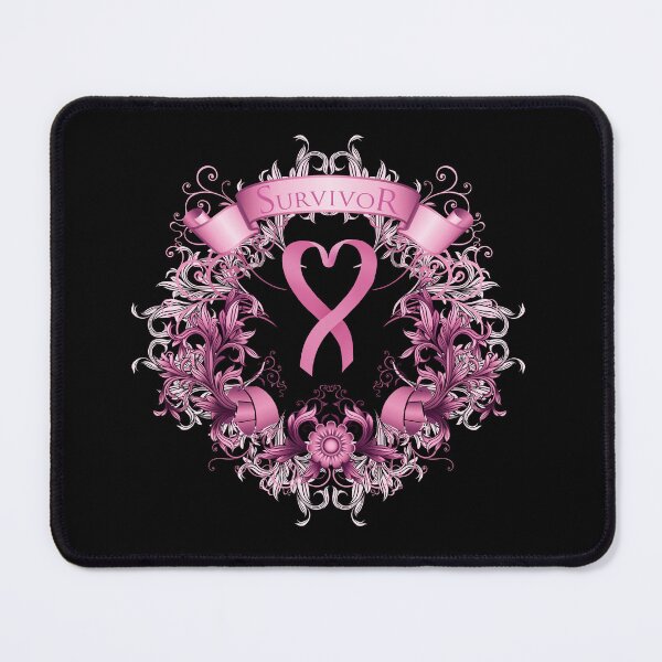 Item preview, Breast Cancer survivor heart ribbon (Best on darker material) designed and sold by RichDesignPro.