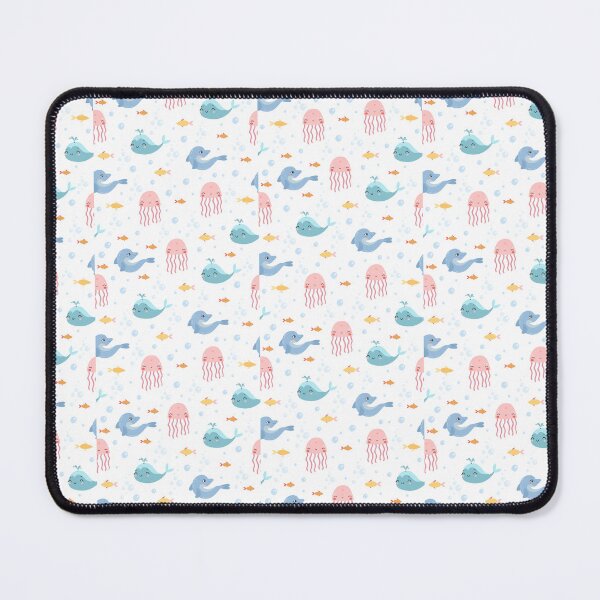 Item preview, "Marine Magic: Pattern with Jellyfish, Dolphin, and Whale" designed and sold by hjian8219.