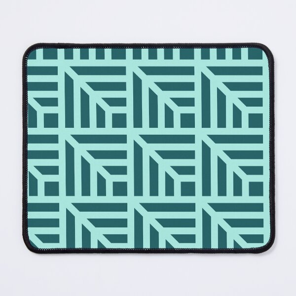 Item preview, Tapered Aquamarine Stripes & Squares Teal Icon Framework Grid designed and sold by Alchemy-A-La-G.