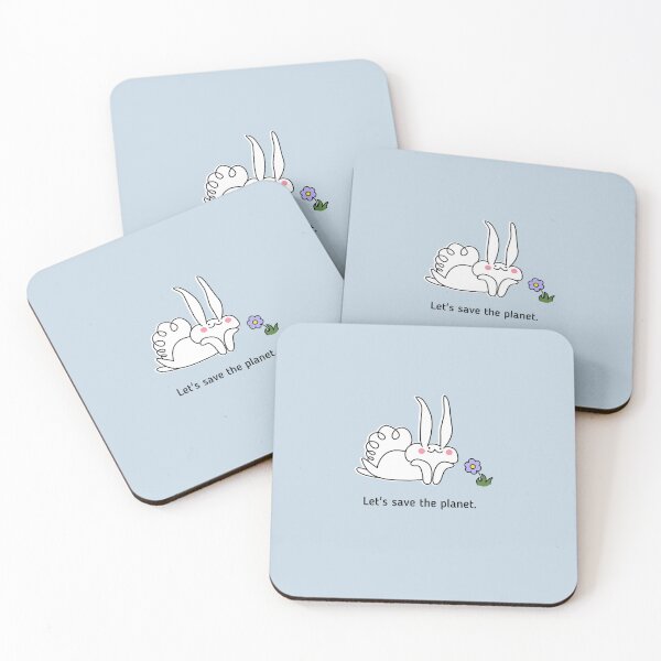 Item preview, Let's save the planet | Illustration of Rabbit | Pastel Blue Background designed and sold by RM-Journey.