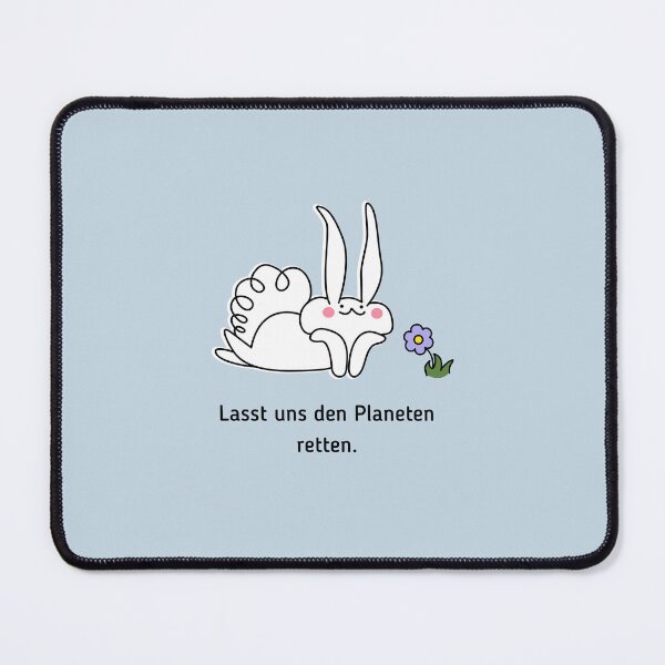 Item preview, Lass uns den Planeten retten | Illustration of Rabbit | Pastel Blue Background designed and sold by RM-Journey.