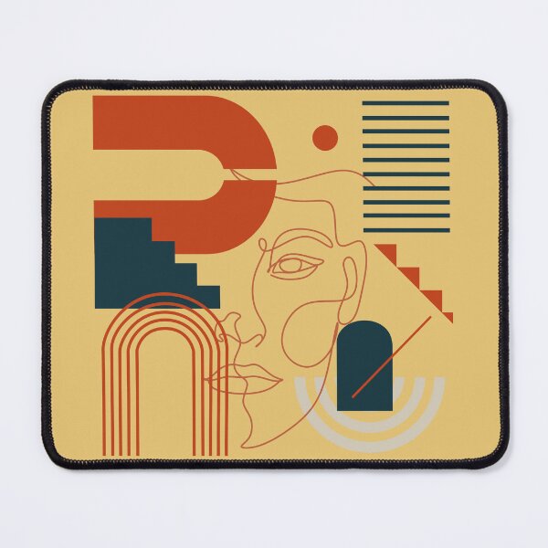 Item preview, Illustration of Geometric and Line Art of a Woman | Yellow Background designed and sold by RM-Journey.