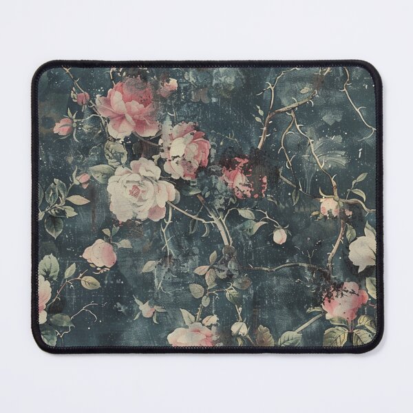 Item preview, Dark Pink and Navy Blue Hues Shabby Chic Faded Antique Moody Floral Victorian Style designed and sold by AmandaArcane.