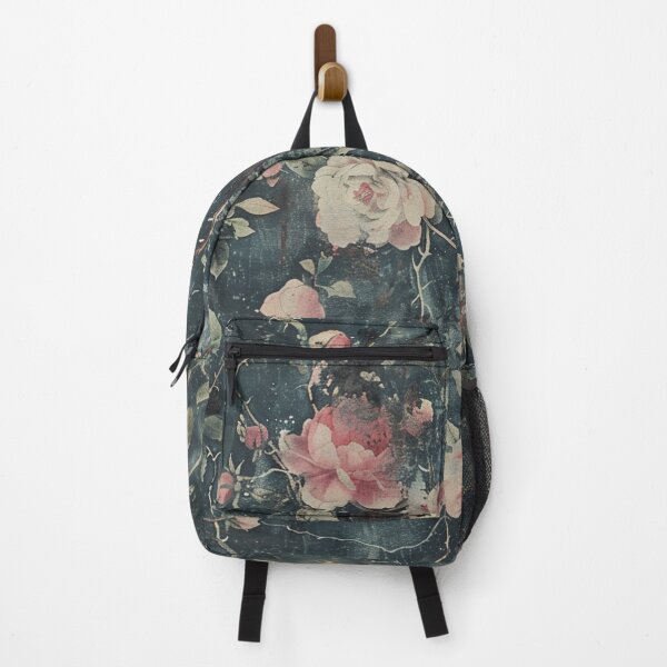 Item preview, Dark Pink and Navy Blue Hues Shabby Chic Faded Antique Moody Floral Victorian Style designed and sold by AmandaArcane.