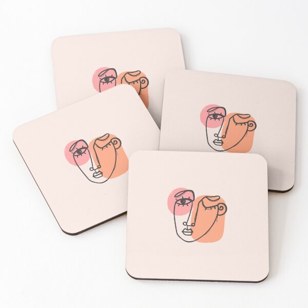 Item preview, Line Art of a Face | Pastel Pink Background designed and sold by RM-Journey.