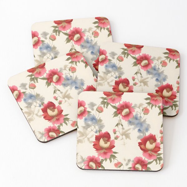Item preview, Close-Up Floral Pattern with Red and Blue Flowers designed and sold by MrKATORSKI.