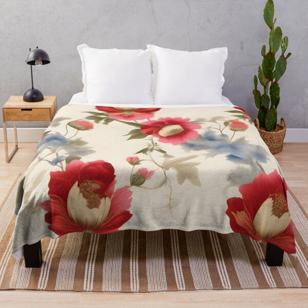 Item preview, Close-Up Floral Pattern with Red and Blue Flowers designed and sold by MrKATORSKI.