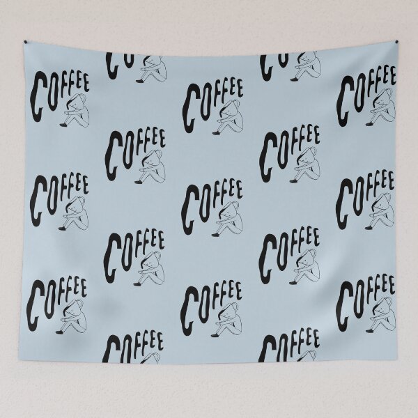 Item preview, Coffee | Pastel Blue Background designed and sold by RM-Journey.