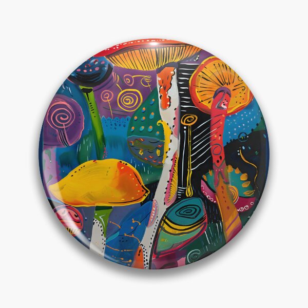 Item preview, Fantástica fiesta de hongos: hongos vibrantes y patrones divertidos Arte digital abstracto designed and sold by OlfactoART Studio.
