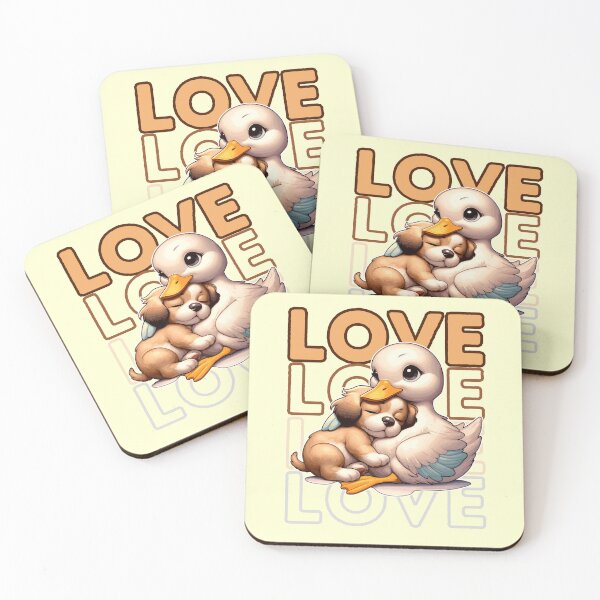 Item preview, Love between a puppy and a duck.  designed and sold by ParenthoodPuns.