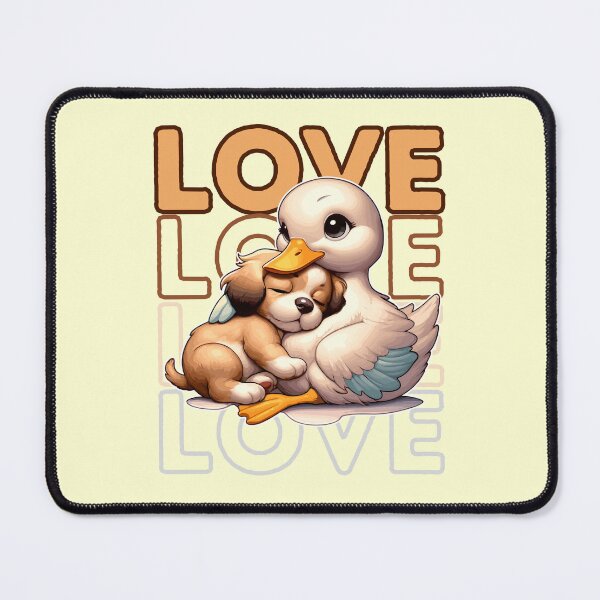 Item preview, Love between a puppy and a duck. designed and sold by ParenthoodPuns.
