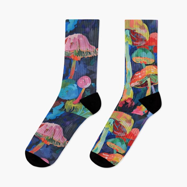 Item preview, Abstract Mushroom Symphony - Vibrant Fungal Ensemble Against Bold Background designed and sold by OlfactoART Studio.