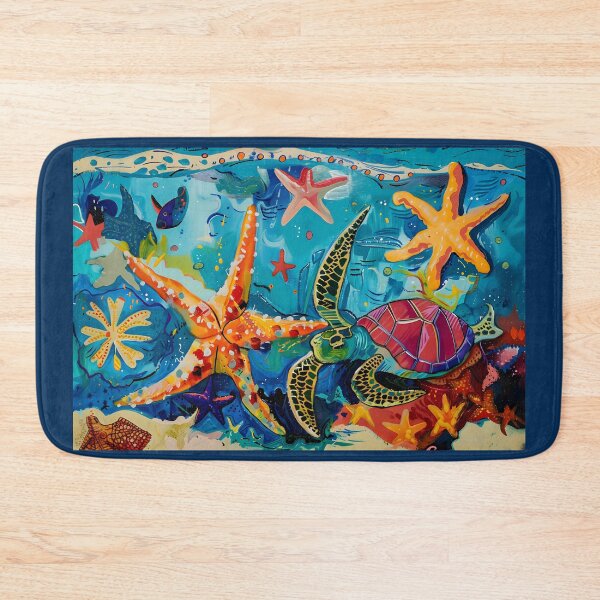 Item preview, Underwater Symphony - Dynamic Sea Turtle Amidst Vibrant Marine Life Abstract Digital Art designed and sold by OlfactoART Studio.