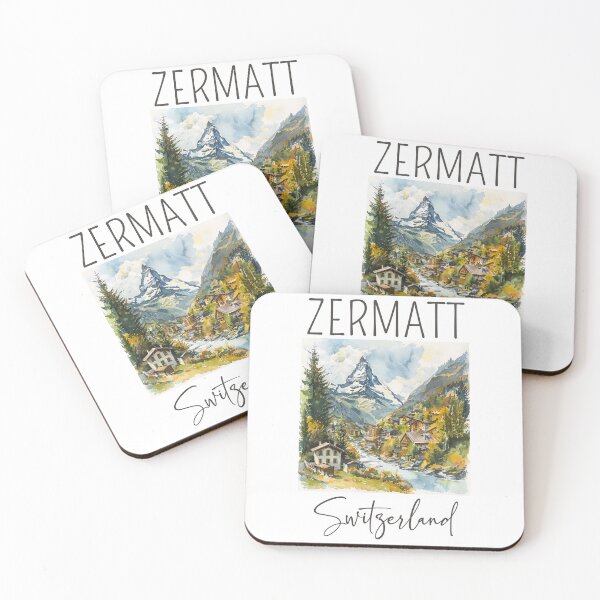 Aperçu de l'œuvre Une aquarelle de Zermatt - Suisse créée et vendue par Sketch-Shack.
