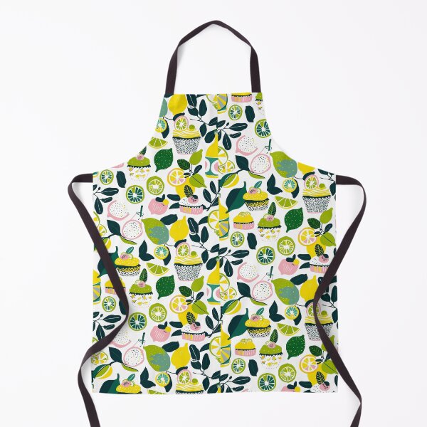 Item preview, cake, cupcake, lemon Pattern, lime pattern, Spring Pattern, Floral, lemon, yellow, green, pink designed and sold by Nordic Ch.