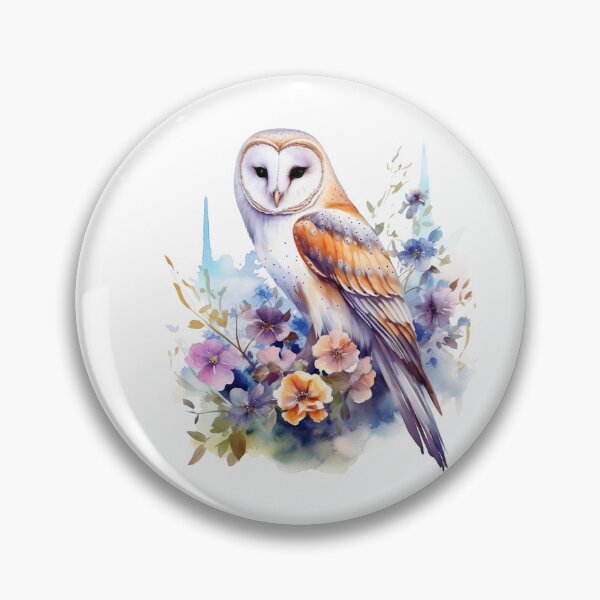 Item preview, Watercolor Barn Owl Floral designed and sold by TheAnimalZ00.
