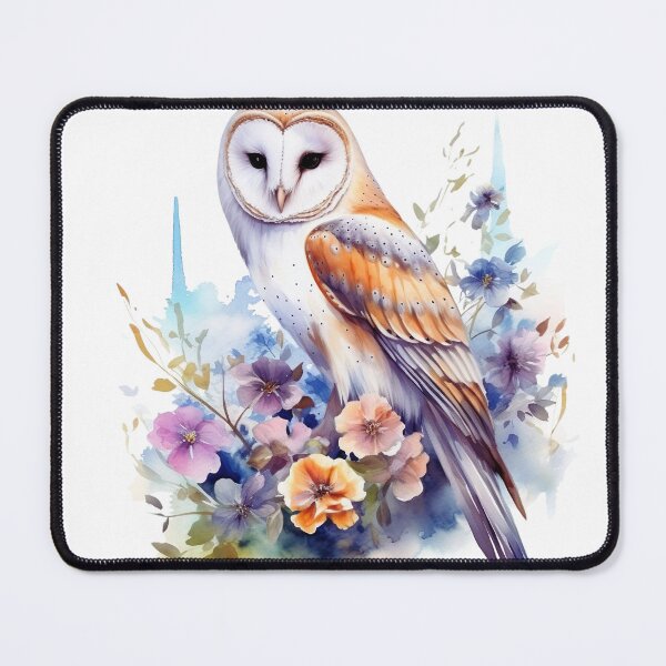 Item preview, Watercolor Barn Owl Floral designed and sold by TheAnimalZ00.