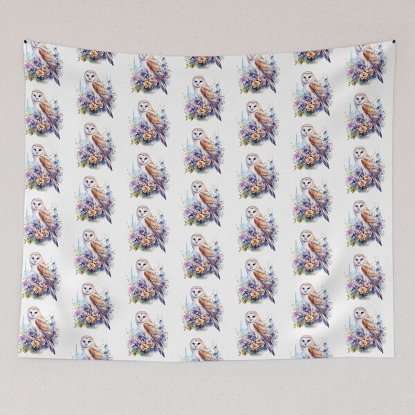 Item preview, Watercolor Barn Owl Floral designed and sold by TheAnimalZ00.