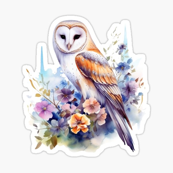 Item preview, Watercolor Barn Owl Floral designed and sold by TheAnimalZ00.