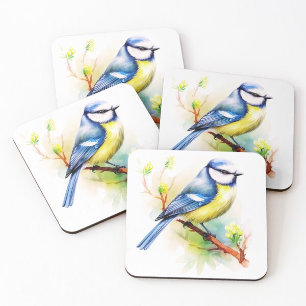 Item preview, Watercolor Eurasian Blue Tit Bird designed and sold by TheAnimalZ00.