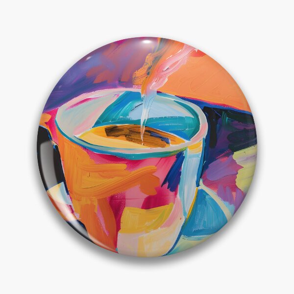 Artikelvorschau, Lebhafte Kaffeeszene - Lebendige Tasse im abstrakten Expressionismus mit sanft aufsteigendem Dampf entworfen und verkauft von OlfactoART Studio.