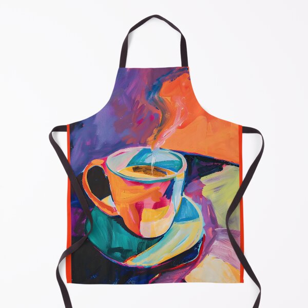 Artikelvorschau, Lebhafte Kaffeeszene - Lebendige Tasse im abstrakten Expressionismus mit sanft aufsteigendem Dampf entworfen und verkauft von OlfactoART Studio.