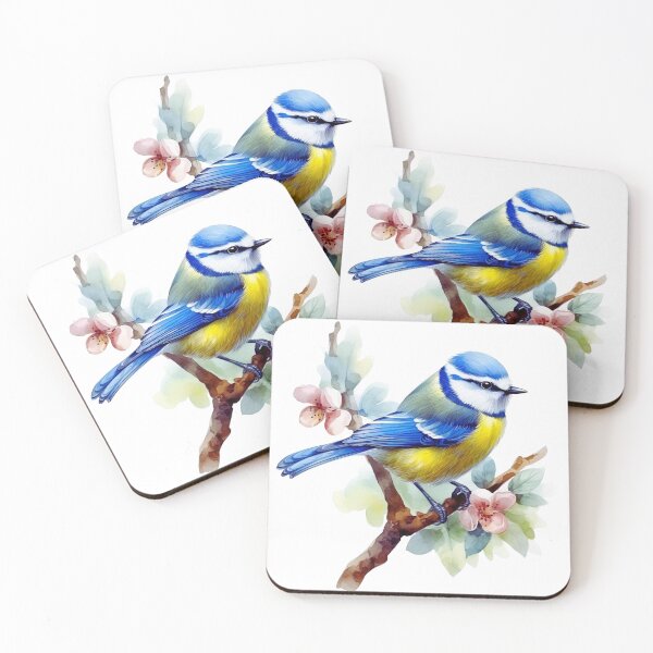 Item preview, Watercolor Eurasian Blue Tit Bird designed and sold by TheAnimalZ00.