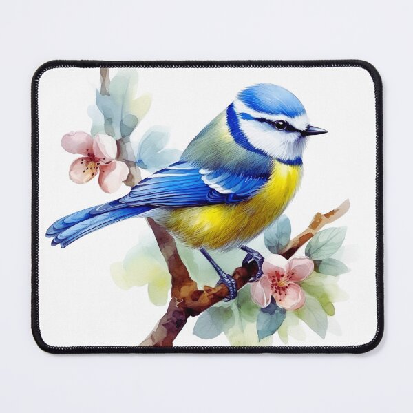 Item preview, Watercolor Eurasian Blue Tit Bird designed and sold by TheAnimalZ00.