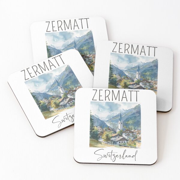 Aperçu de l'œuvre Une aquarelle de Zermatt - Suisse créée et vendue par Sketch-Shack.