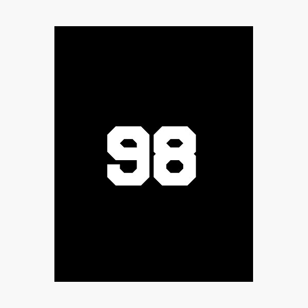 Item preview, 98, Ninety-eight, white, University designed and sold by Numbers-Art.