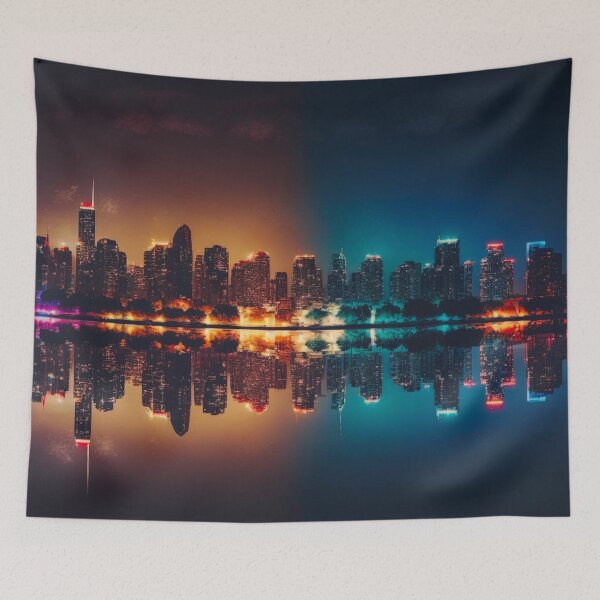 Item preview, Reflective Cityscape designed and sold by MedusaPrintArt.