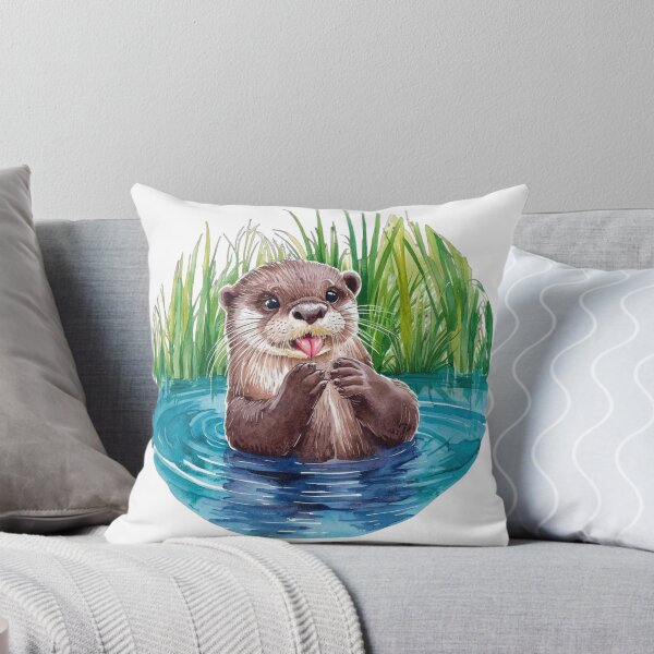 Item preview, Cute otter in the water designed and sold by ArtandSmile.