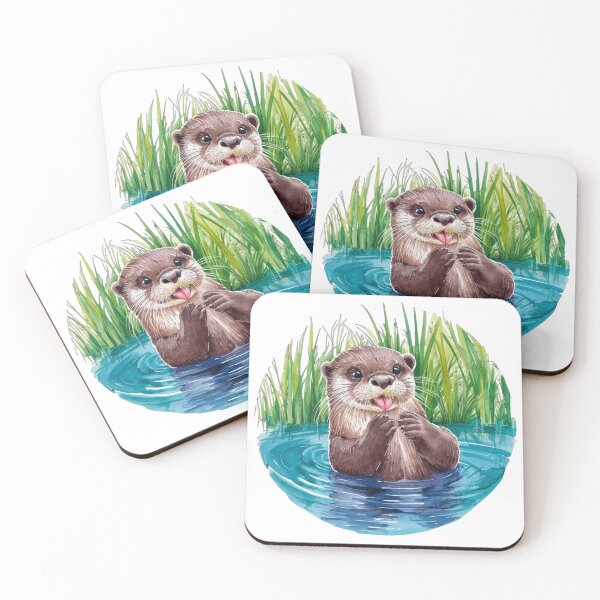 Item preview, Cute otter in the water designed and sold by ArtandSmile.
