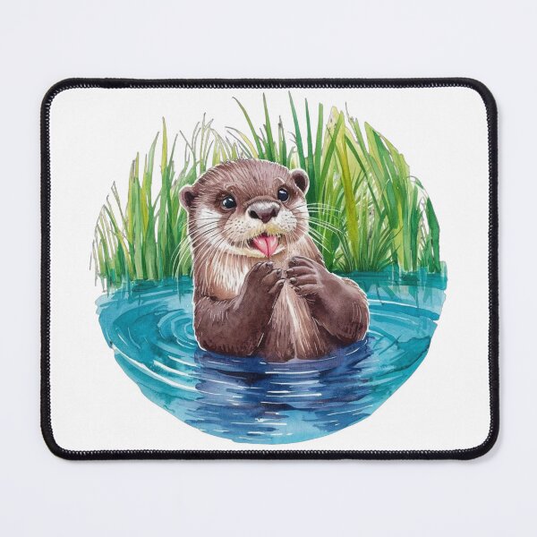Item preview, Cute otter in the water designed and sold by ArtandSmile.