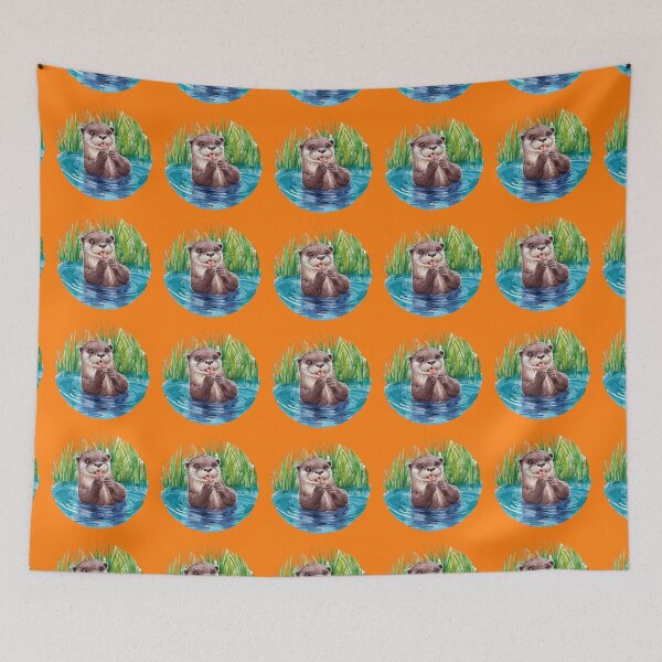 Item preview, Cute otter in the water designed and sold by ArtandSmile.