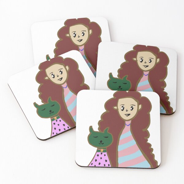 Item preview, Little girl with her lovely cat clip art  designed and sold by SunbeamMoon111.