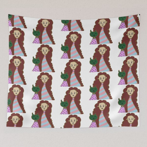 Item preview, Little girl with her lovely cat clip art  designed and sold by SunbeamMoon111.