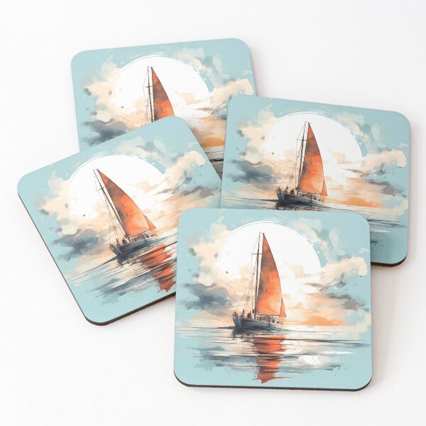 Item preview, Sailing Boat With Misty Shrouded Moon designed and sold by Amberjays.