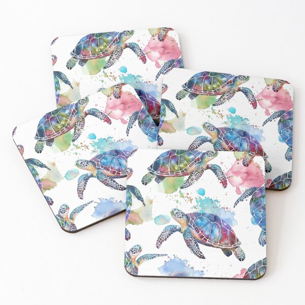 Item preview, Colorful sea turtles art watercolor  designed and sold by Inktown.