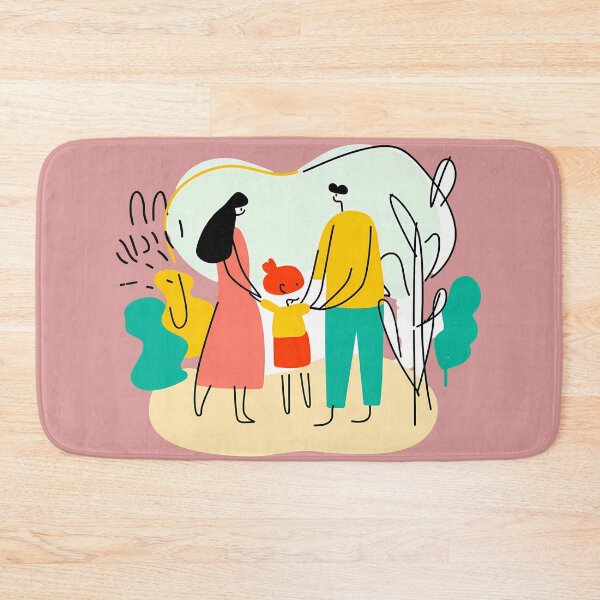 Item preview, Happy family in park with line drawing designed and sold by mando24895.