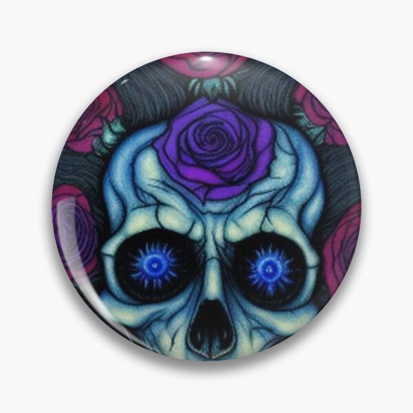Item preview, Abstract Gothic Blue Psycho Skull Roses designed and sold by TheDarkWardrobe.