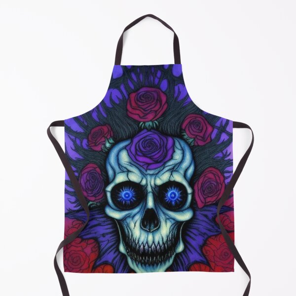 Item preview, Abstract Gothic Blue Psycho Skull Roses designed and sold by TheDarkWardrobe.